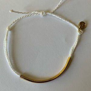 Pura Vida Bracelet White with Gold Bar